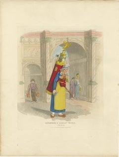 Parisian Life in 1835 – Flower Girl and Lemonade Seller, Fine Coloured Prints