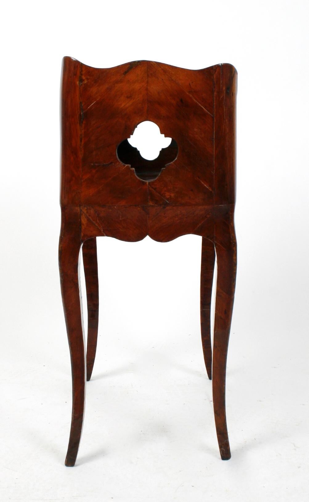 Parisian Louis XV Parquetry Mahogany Side Table du Nuit, circa 1750 In Excellent Condition In valatie, NY