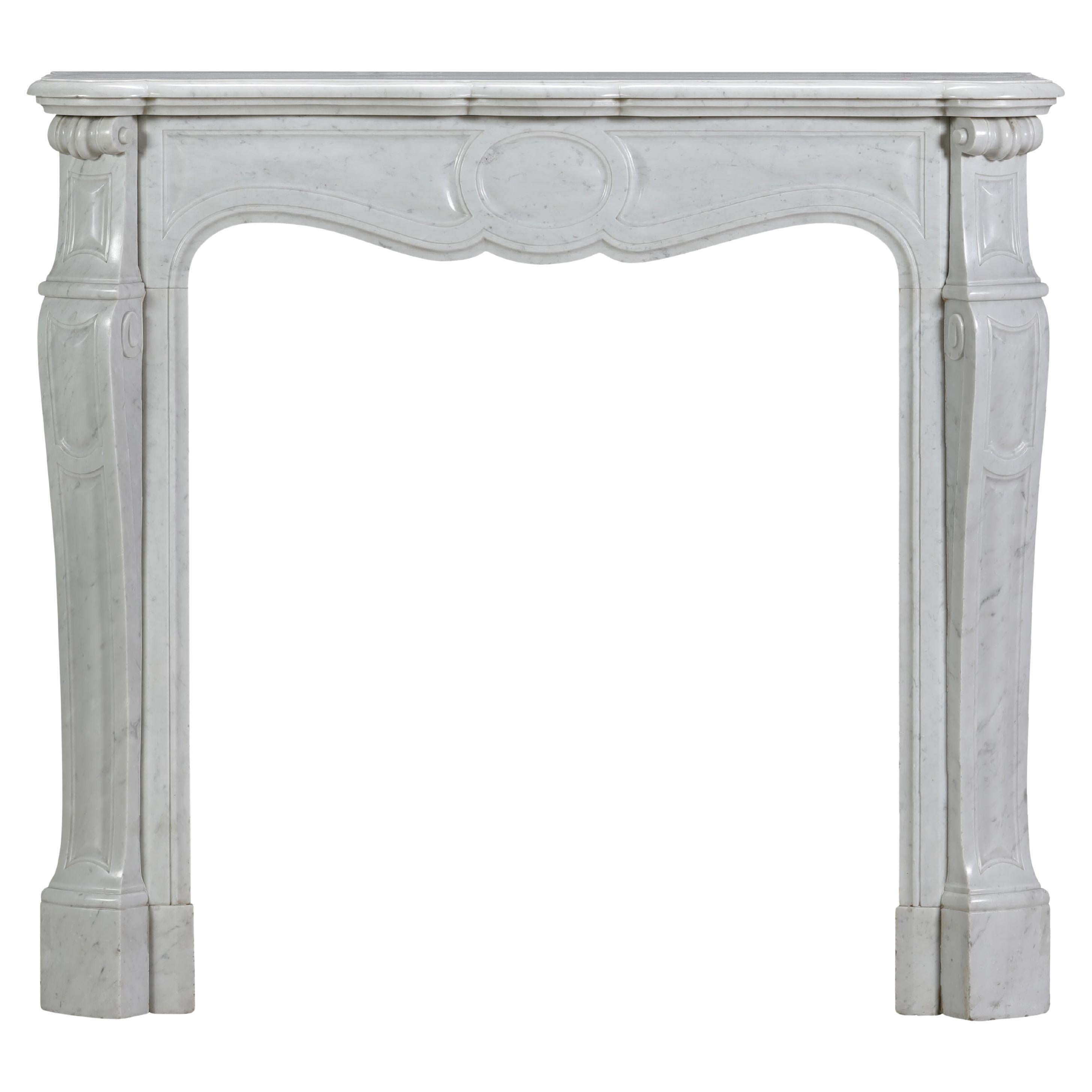 Parisian Pompadour Fireplace Surround - 19th Century Timeless Chic Design For Sale