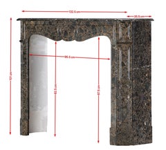 Parisian Pompadour Mantelpiece in Rare Portor des Pyrénées Breche Marble
