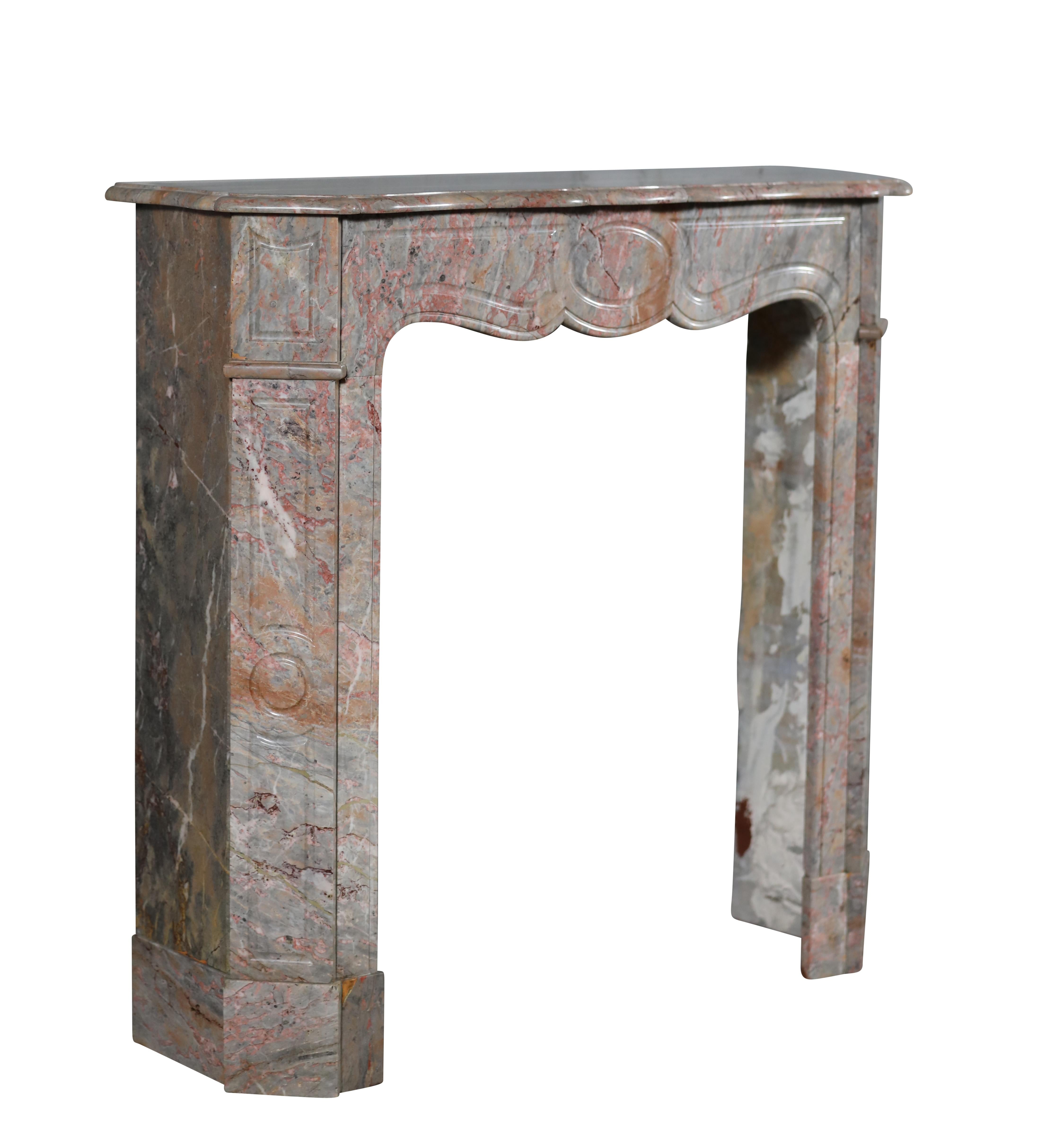 Parisian Pompadour Pink Marble Fireplace Surround From Paris For Sale 3