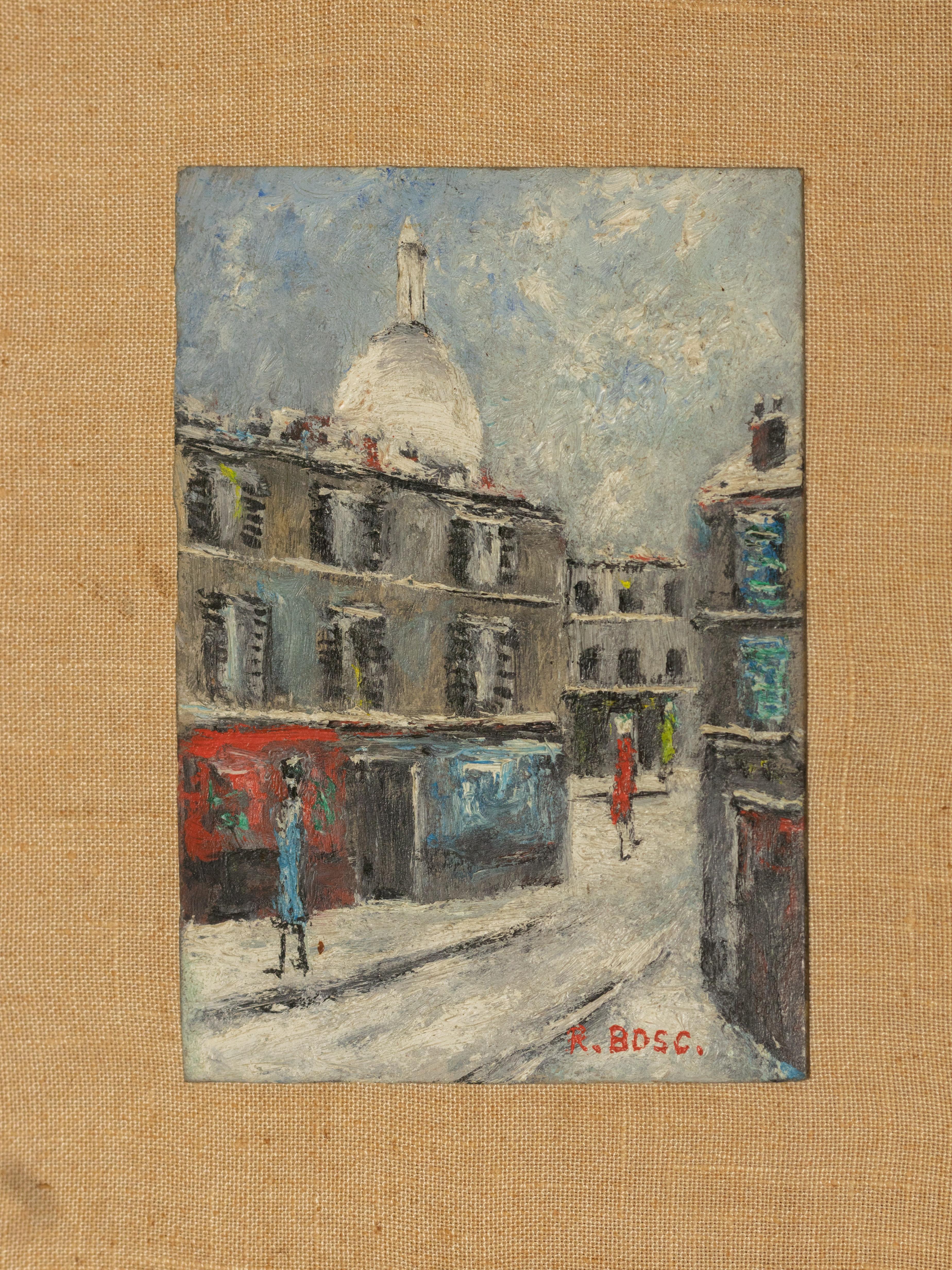 Parisian Post-Impressionist by R. Bosc, Montmartre Scene Francés en venta