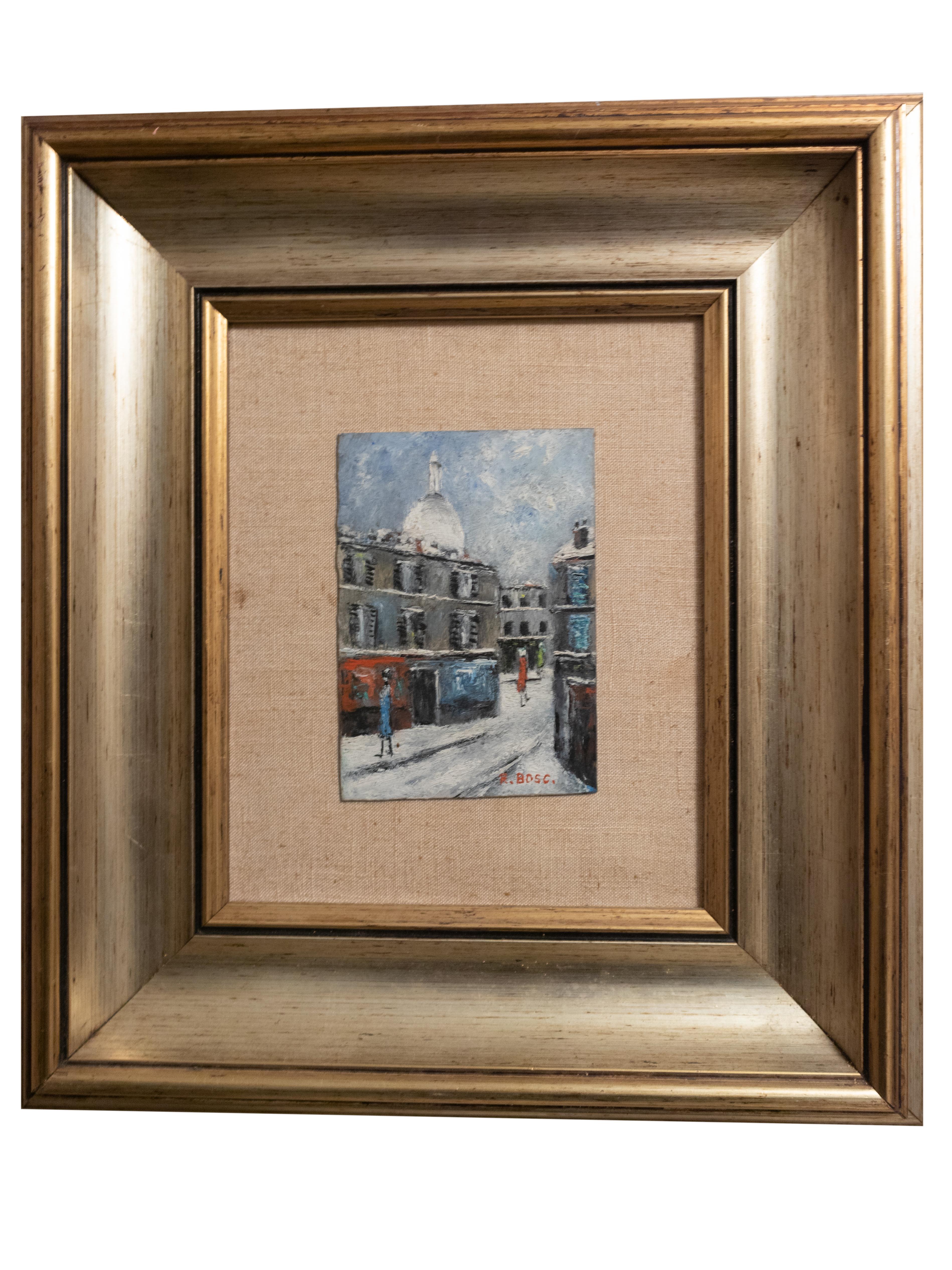 Parisian Post-Impressionist by R. Bosc, Montmartre Scene en Bueno estado para la venta en Lisbon, PT