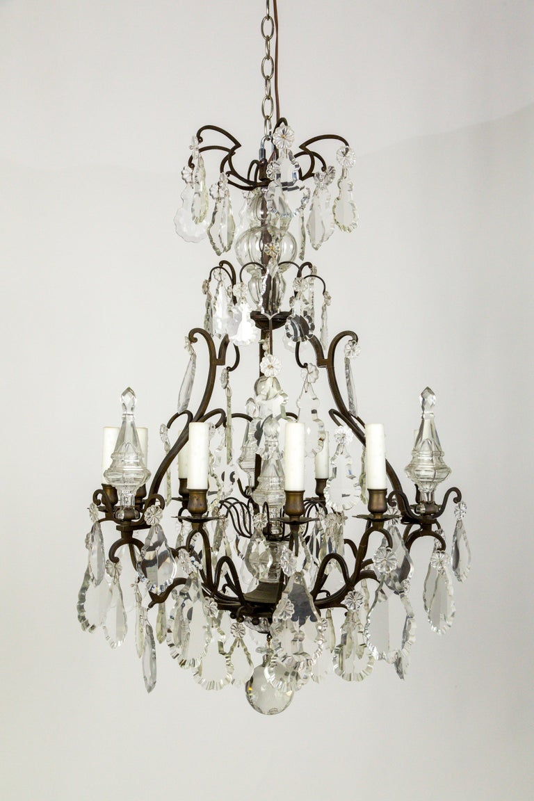 Parisian Second Empire Style Darkened Brass Chandeliers 'Pair' at