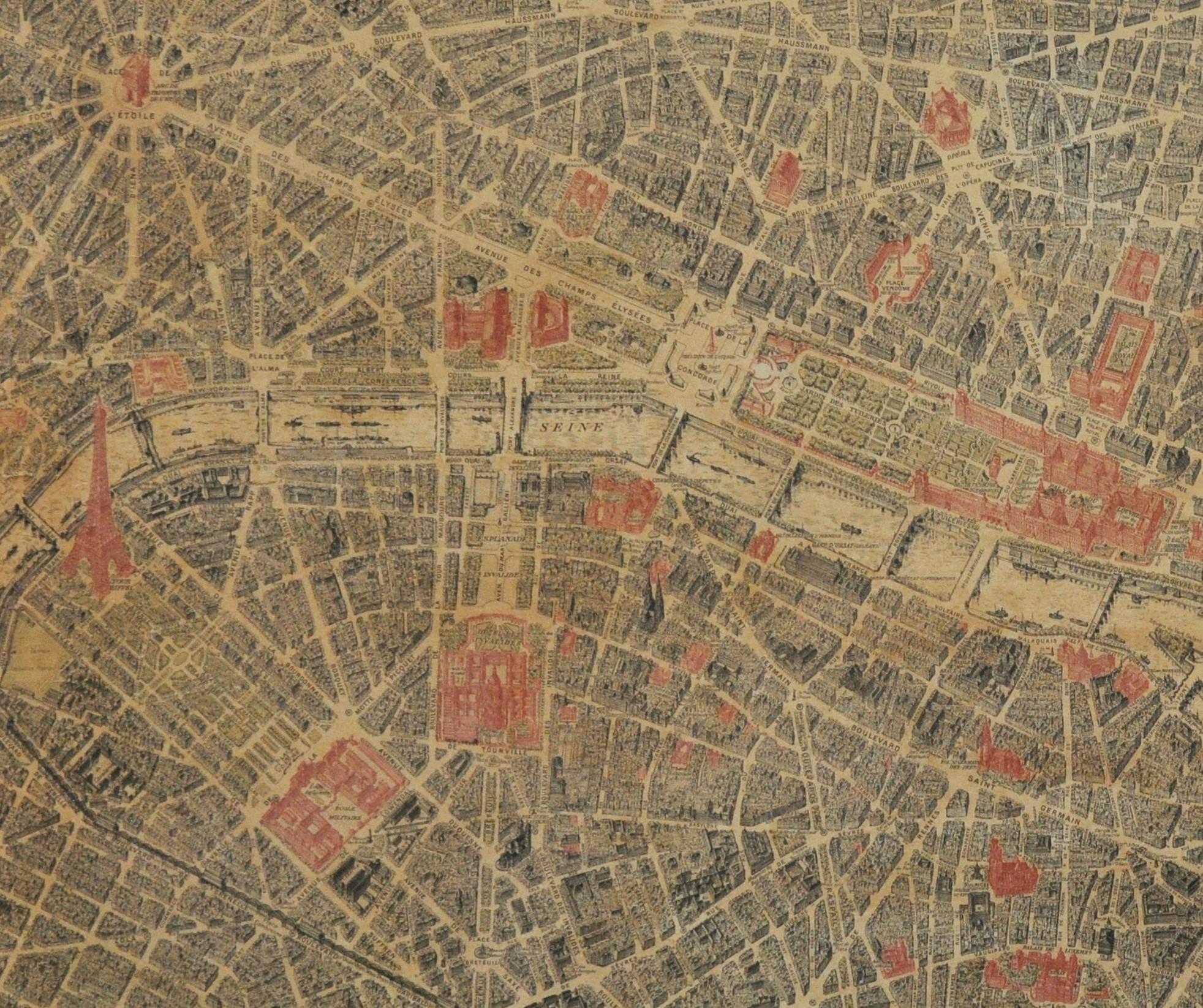 Parisian Street Map In Good Condition For Sale In Geneva, IL