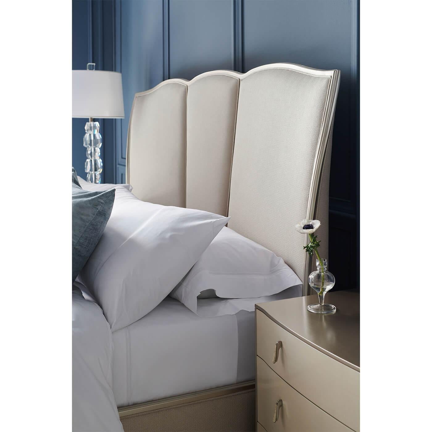 Modern Parisian Upholstered King Bed For Sale