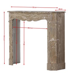 Parisian Vintage Pompadour Fireplace in Caramel Veined Marble - French Design