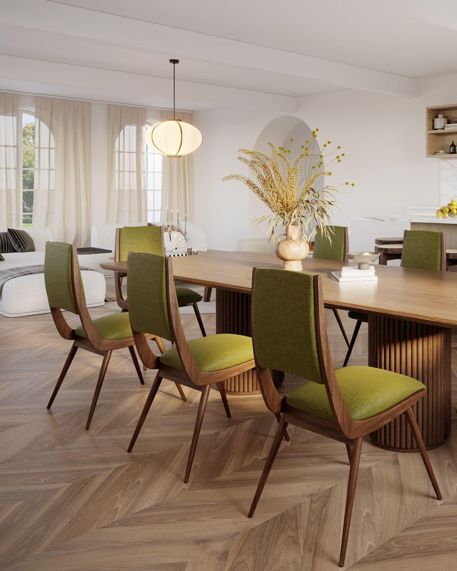 Der Parisiano Chair ist ein zeitloses Möbelstück, das von den ikonischen Entwürfen von Ico und Luisa Parisi inspiriert ist. Der aus massivem Nussbaum oder Eiche gefertigte Stuhl strahlt Eleganz und Raffinesse aus und eignet sich perfekt für jeden