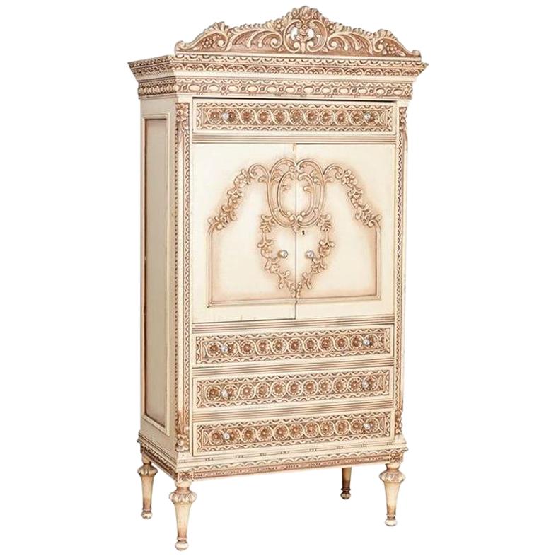 Parisienne Carved Ornate Province Armoire, circa 1940 For Sale