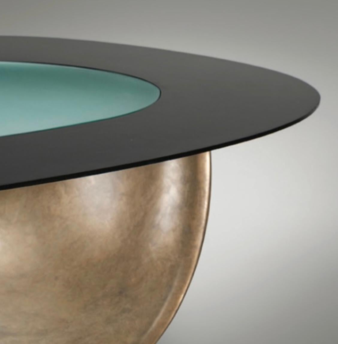 Cast PARISII crafted contemporary  Breathe Coffee Table in cold cast bronze For Sale