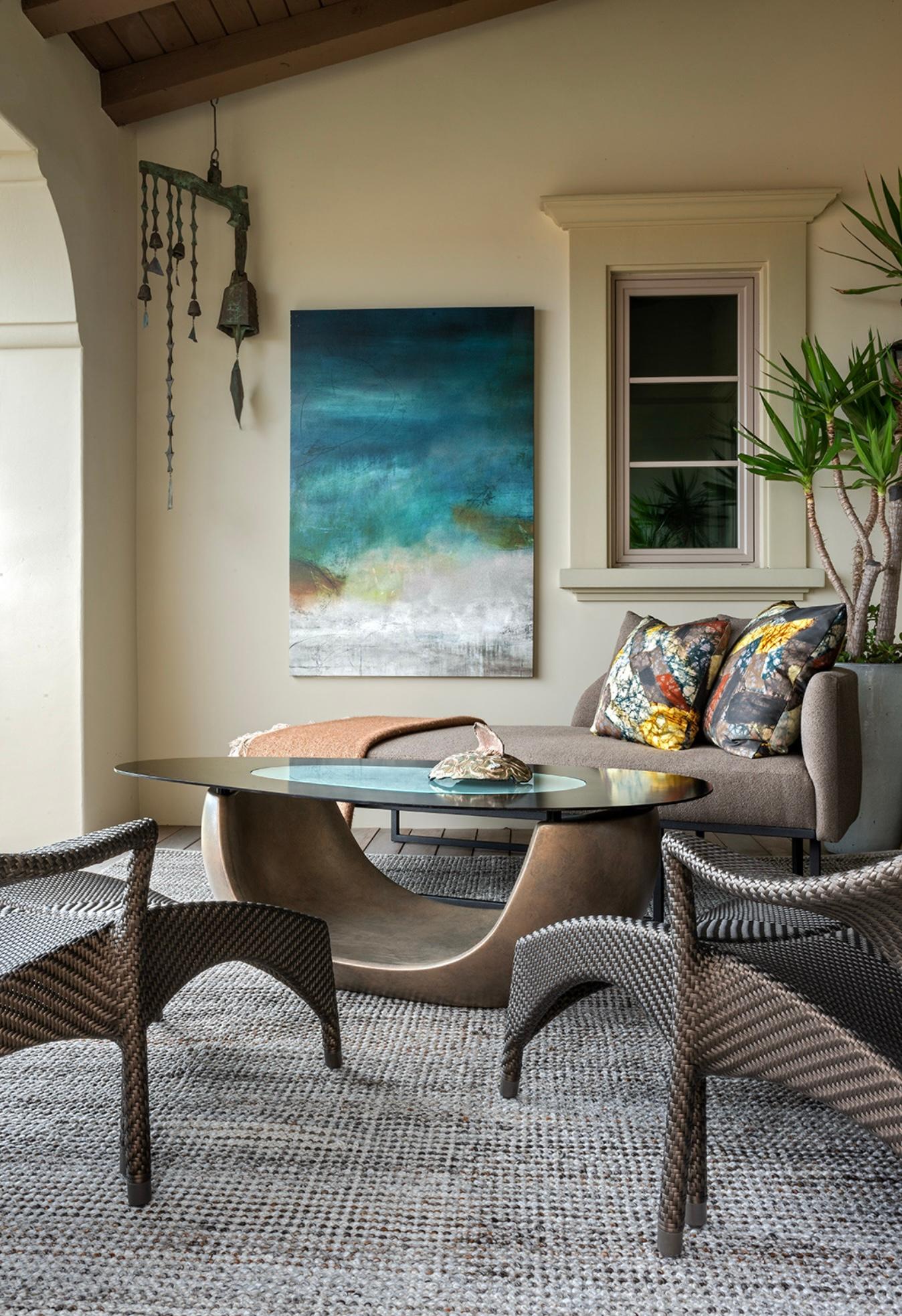 PARISII crafted contemporary  Breathe Coffee Table in cold cast bronze In New Condition For Sale In Del Mar, CA