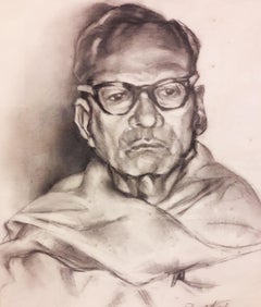 Pensador Hombre Bengalí Papel carbón, Blanco y Negro Paritosh Sen "En Stock"