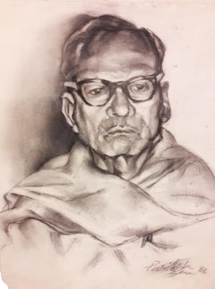 Thinker Bengali Man Charcoal Paper, Black & White Paritosh Sen"In Stock"