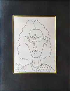 Untitled, Drawing, Pen & Ink on Paper by Modern Artist Paritosh Sen "In Stock"