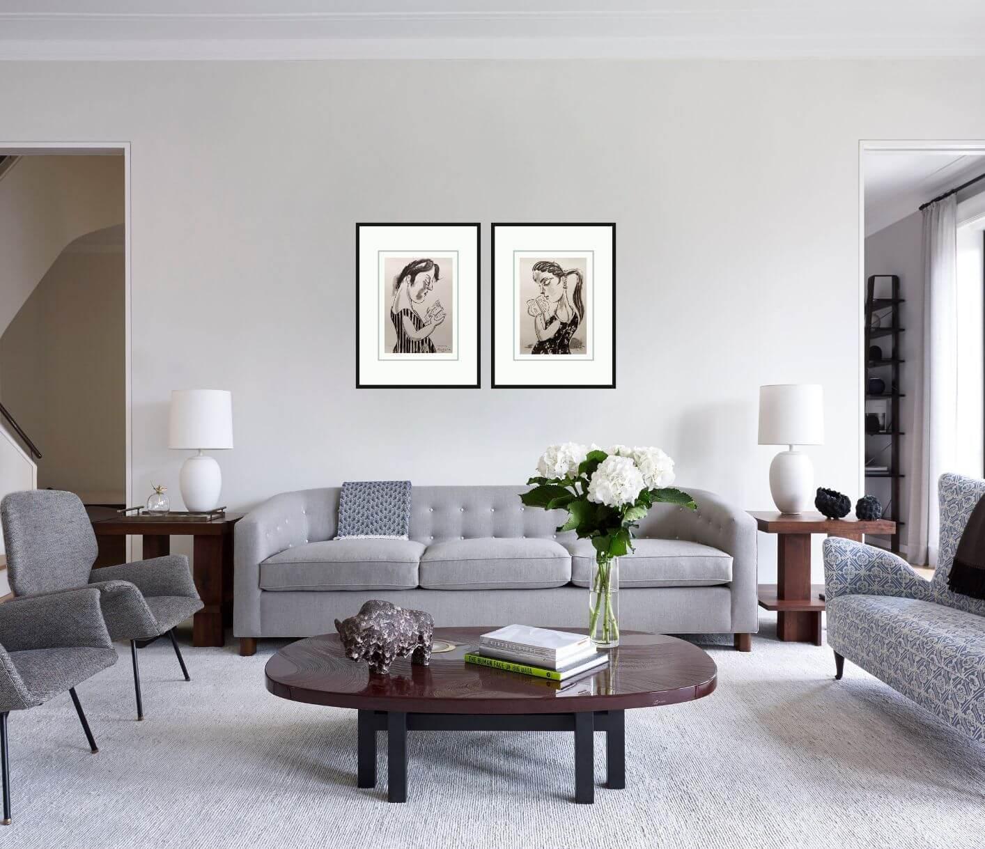 Sans titre, aquarelle sur papier, ensemble de 2 œuvres de Paritosh Sen « En stock » en vente 3