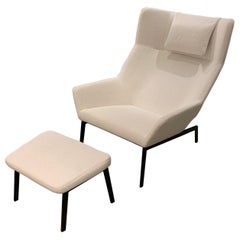 Park and Ottoman White Lounge Chair, by Niels Bendtsen from Bensen