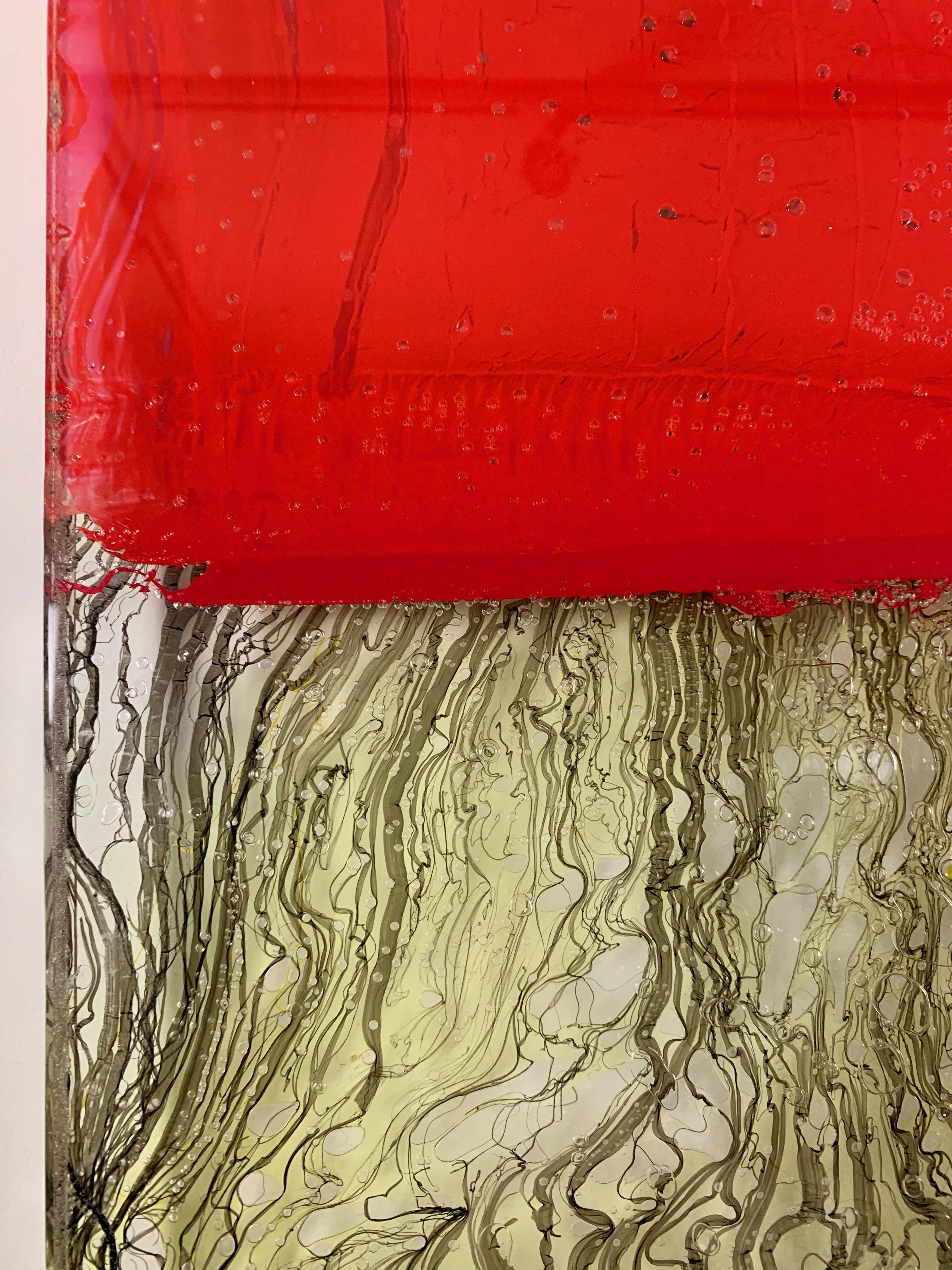 « Transparence Or et Rouge », peinture de Park Byung-Hoon (23.6x16), 2018 en vente 7