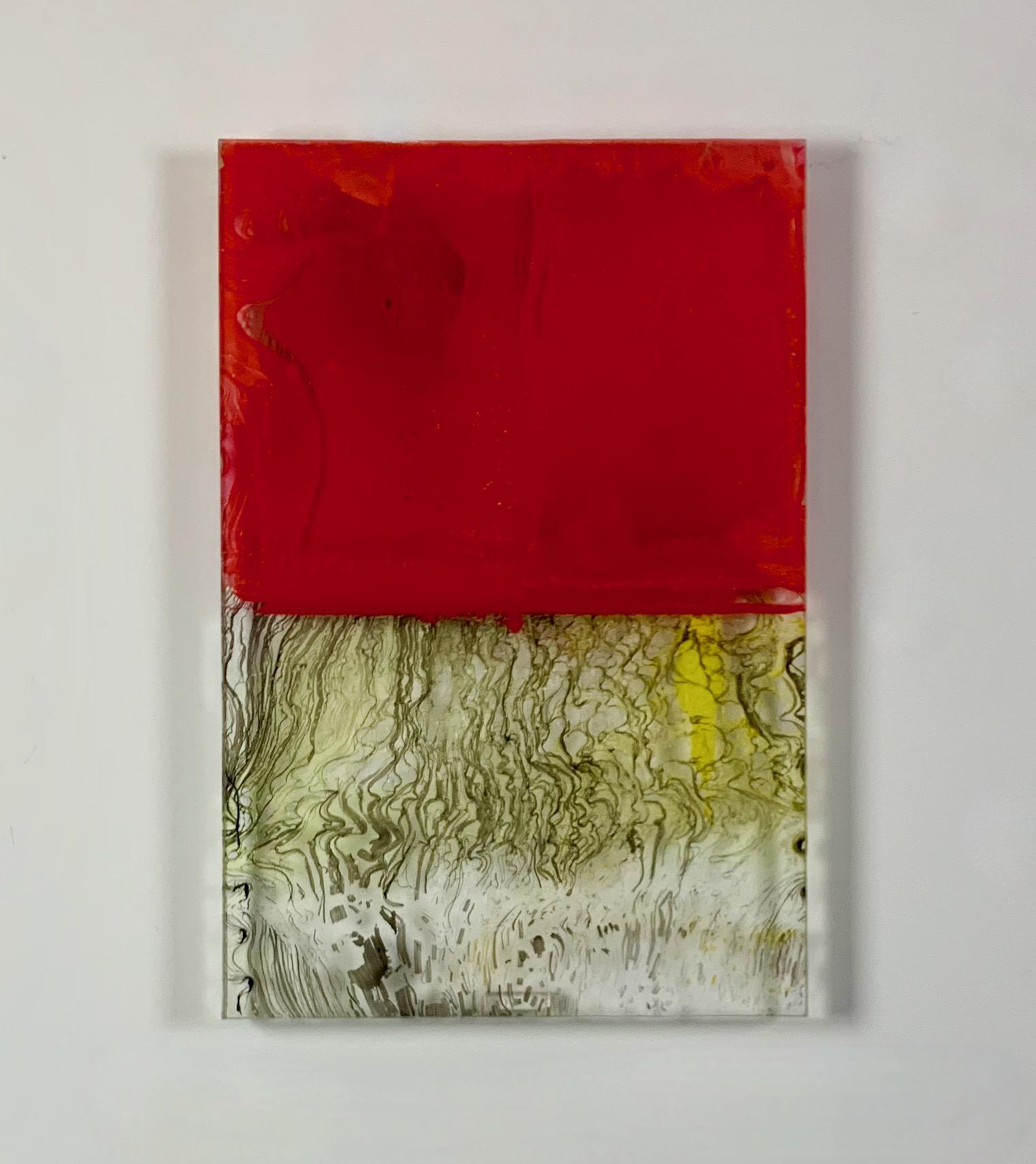 „Transparence Or et Rouge“, Gemälde von Park Byung-Hoon (23.6x16"), 2018