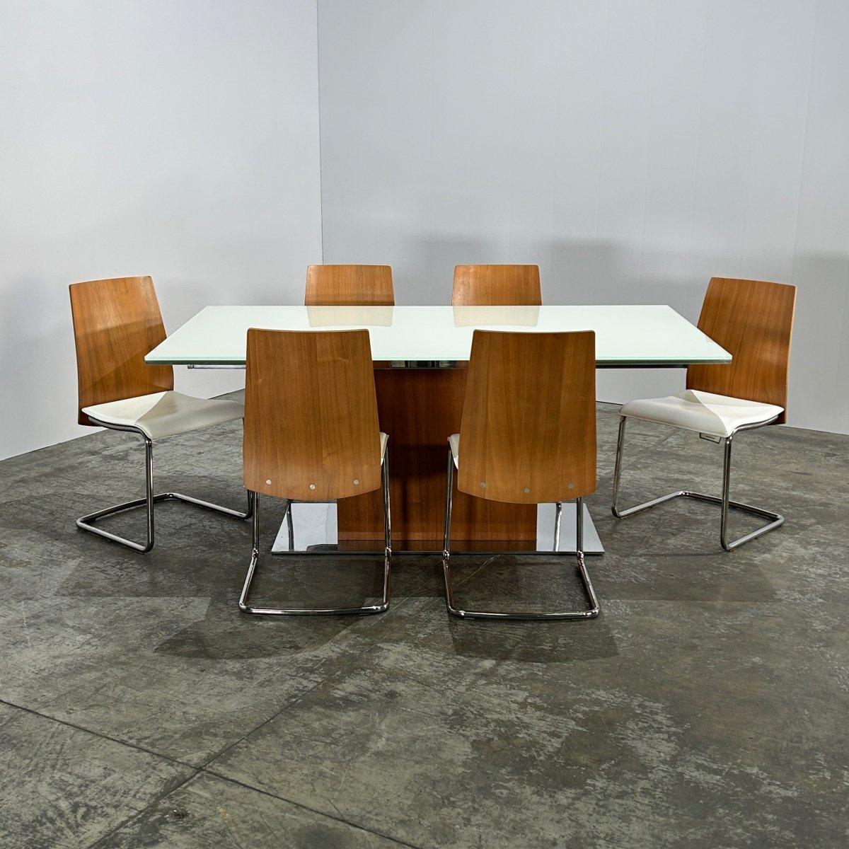 Mesa extensible de cristal Park by Calligaris Vidrio en venta