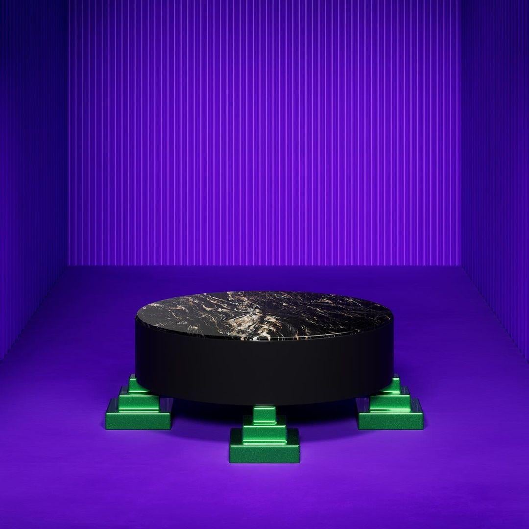 Park Lane Low Fibreglass and Marble Coffee Table by Memphis, Ettore Sottsass For Sale 3