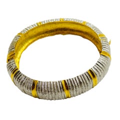 PARK LANE Bracelet jonc de créateur signé en or et argent