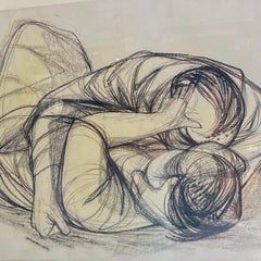 Park Lovers Pastel Drawing by Nigel Lambourne