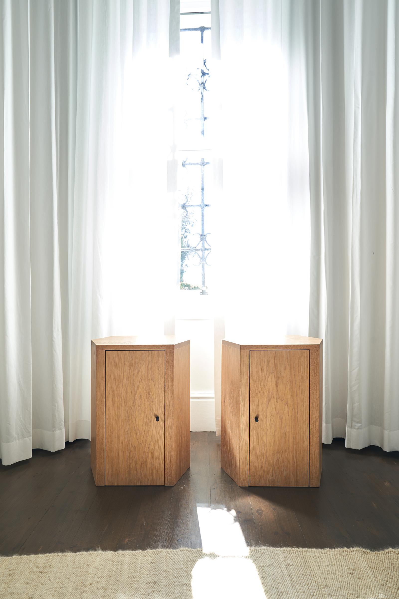 Park Night Stand Single Left unit in Oak by Yaniv Chen for Lemon For Sale 3