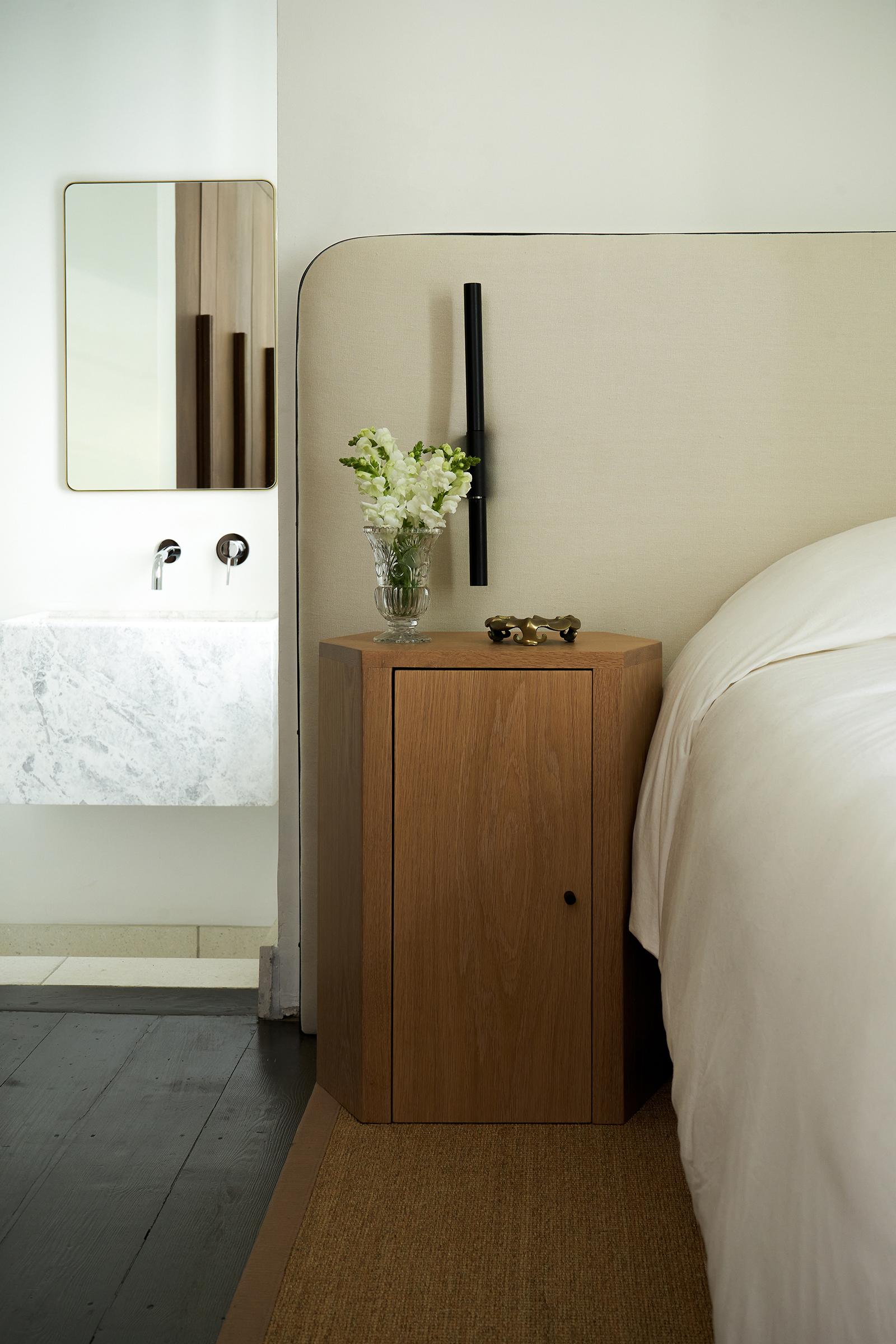 Park Night Stand Single Left unit in Oak by Yaniv Chen for Lemon For Sale 4