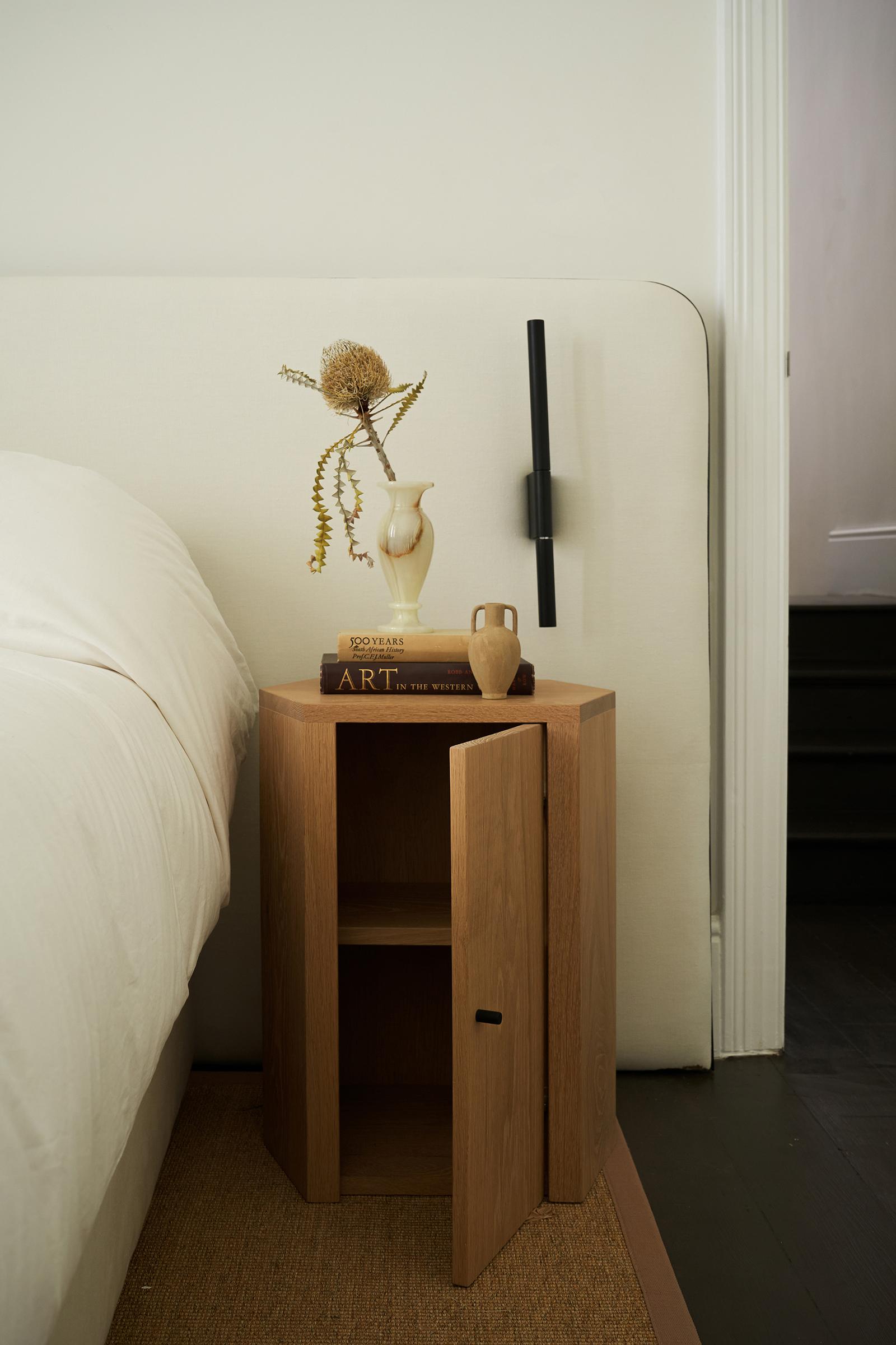 Park Night Stand Single Left unit in Oak by Yaniv Chen for Lemon For Sale 5