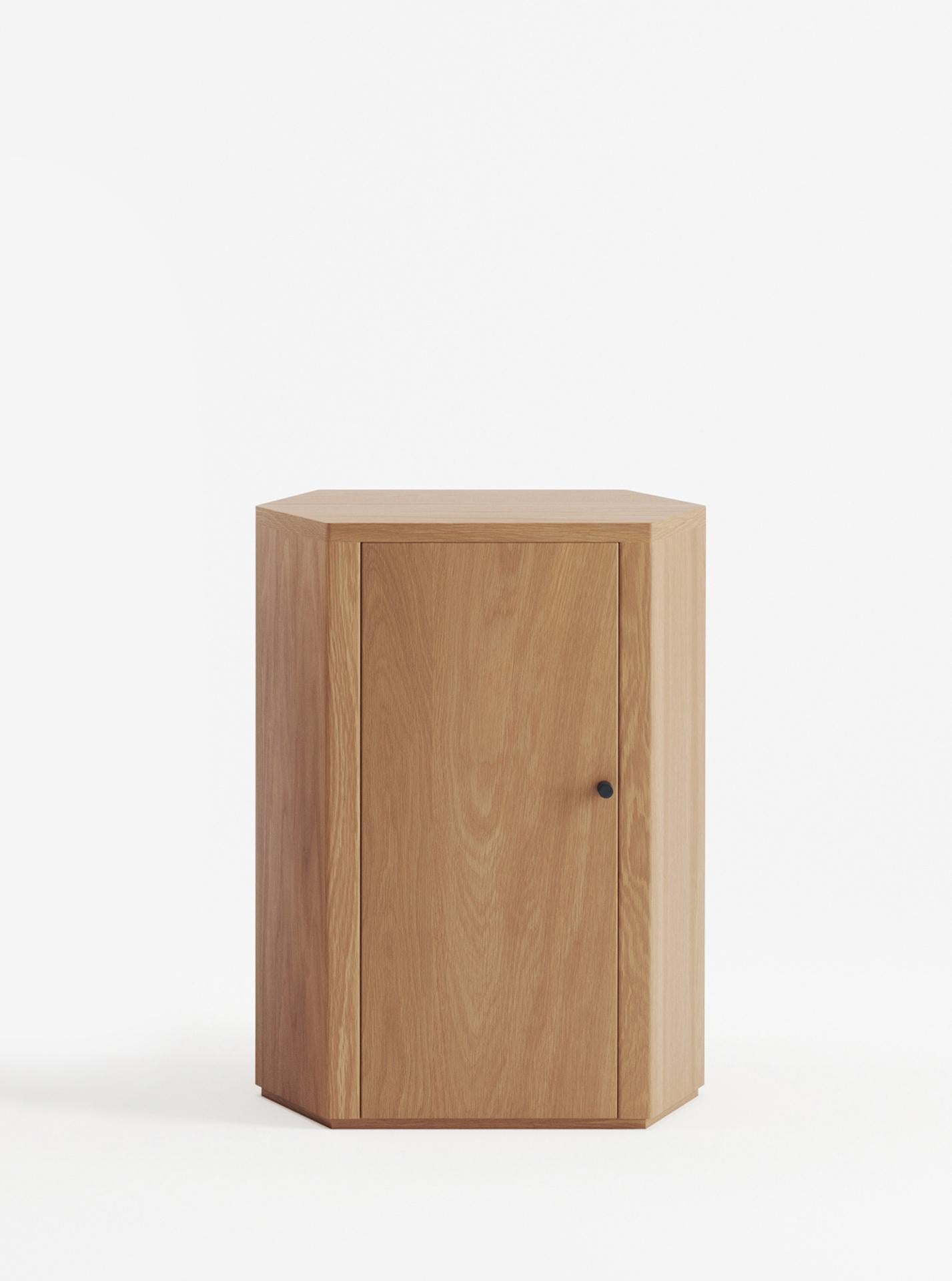 Minimalist Park Night Stand Single Left unit in Oak by Yaniv Chen for Lemon For Sale