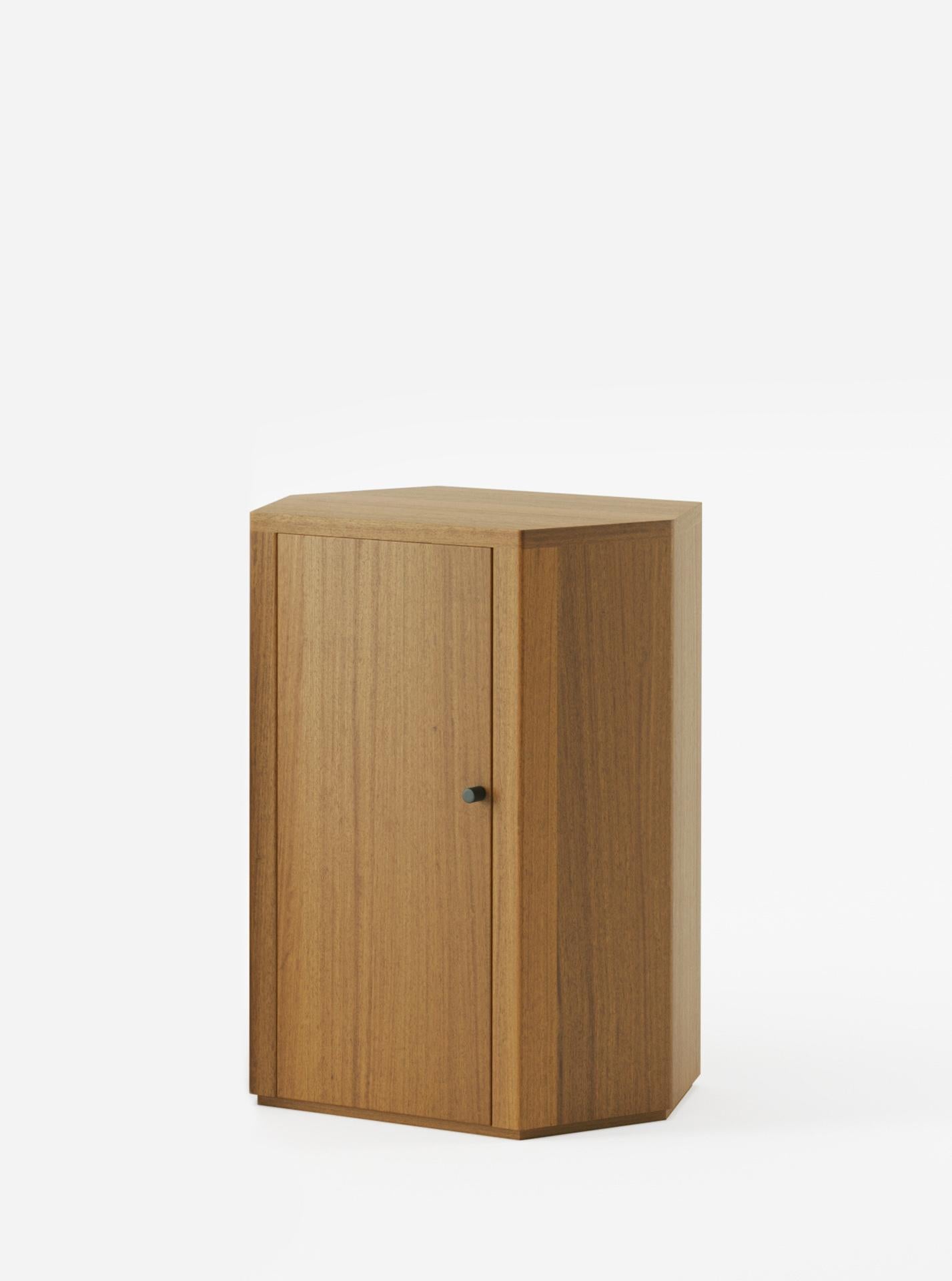 South African Park Night Stand Single Left unit in Oiled Iroko Wood by Yaniv Chen for Lemon For Sale