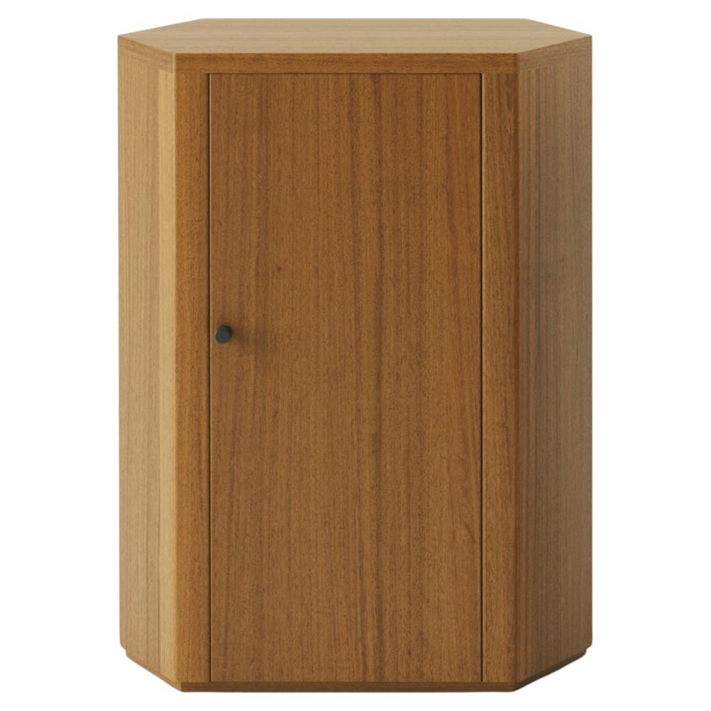 Mesilla de noche Park Mueble individual derecho en madera de iroko aceitada por Yaniv Chen para Lemon en venta