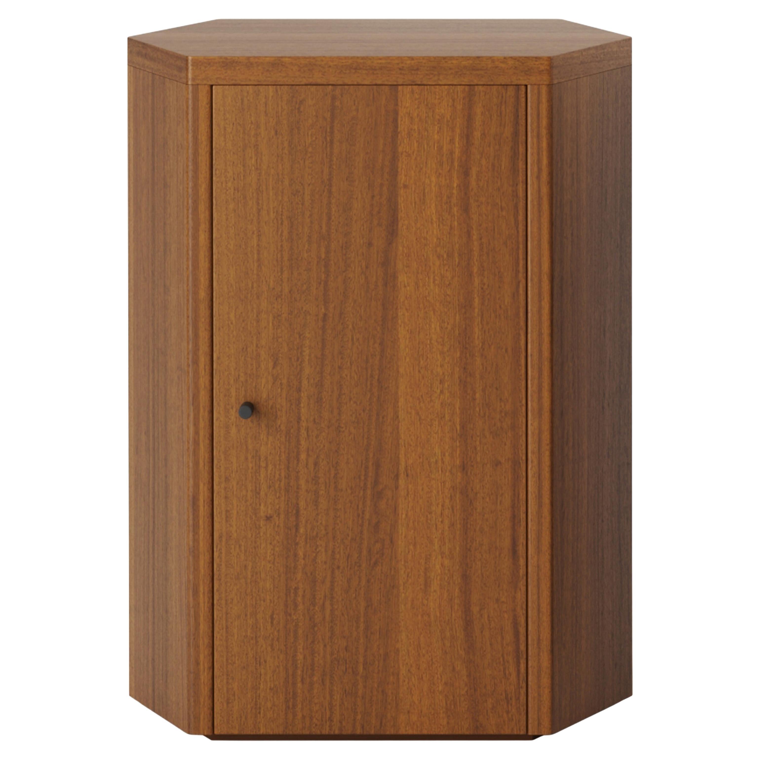 Mesilla de noche Park Mueble individual derecho en madera de iroko aceitada por Yaniv Chen para Lemon