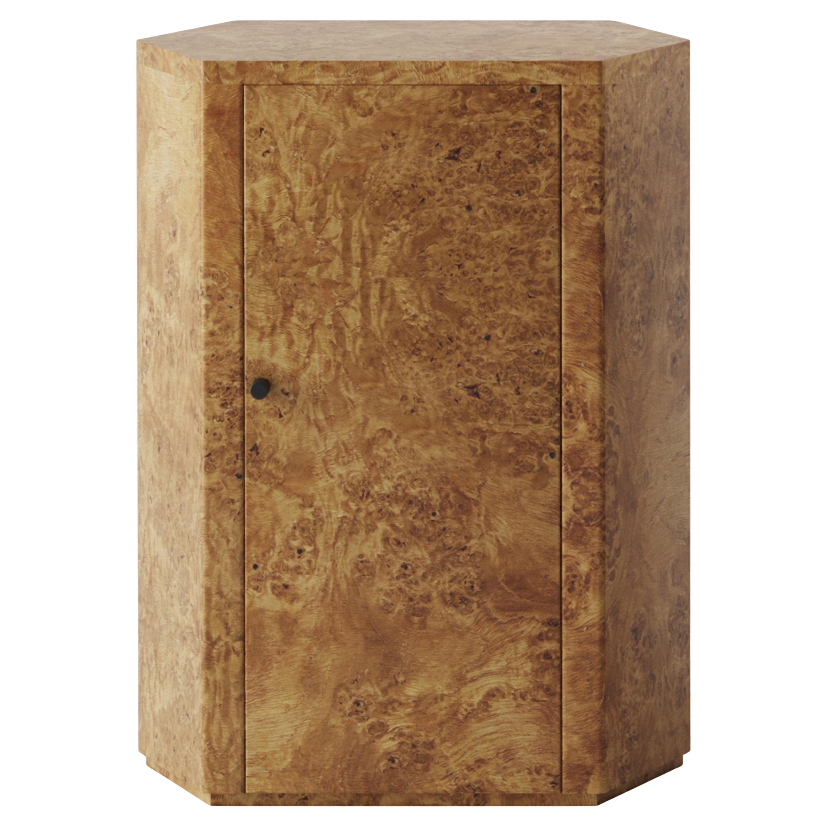 Park Night Stand Single Right unit in Poplar Burl by Yaniv Chen for Lemon