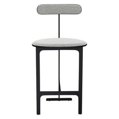 Park Place Counter Stool by Yabu Pushelberg in Matte Black and Boucle Wool