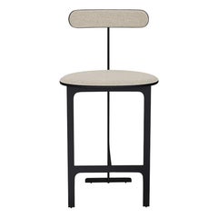 Park Place Counter Stool by Yabu Pushelberg in Matte Black and Chenille