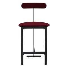 Park Place Counter Stool by Yabu Pushelberg in Matte Black and Velvet