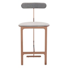 Park Place Counter Stool by Yabu Pushelberg in Rose Copper and Mohair