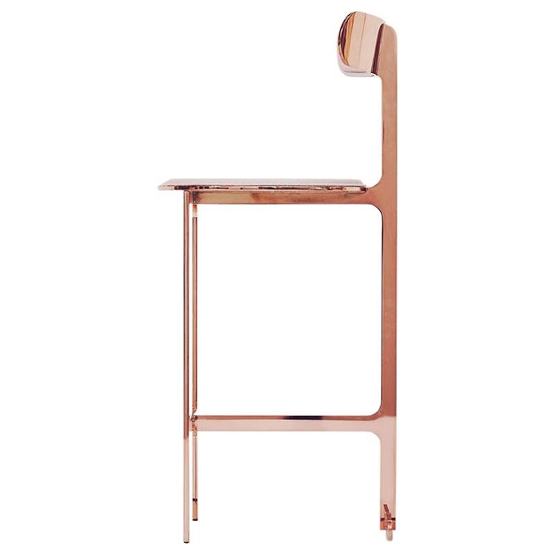 Park Place Counter or Bar Stool by Yabu Pushelberg in Rose Copper
