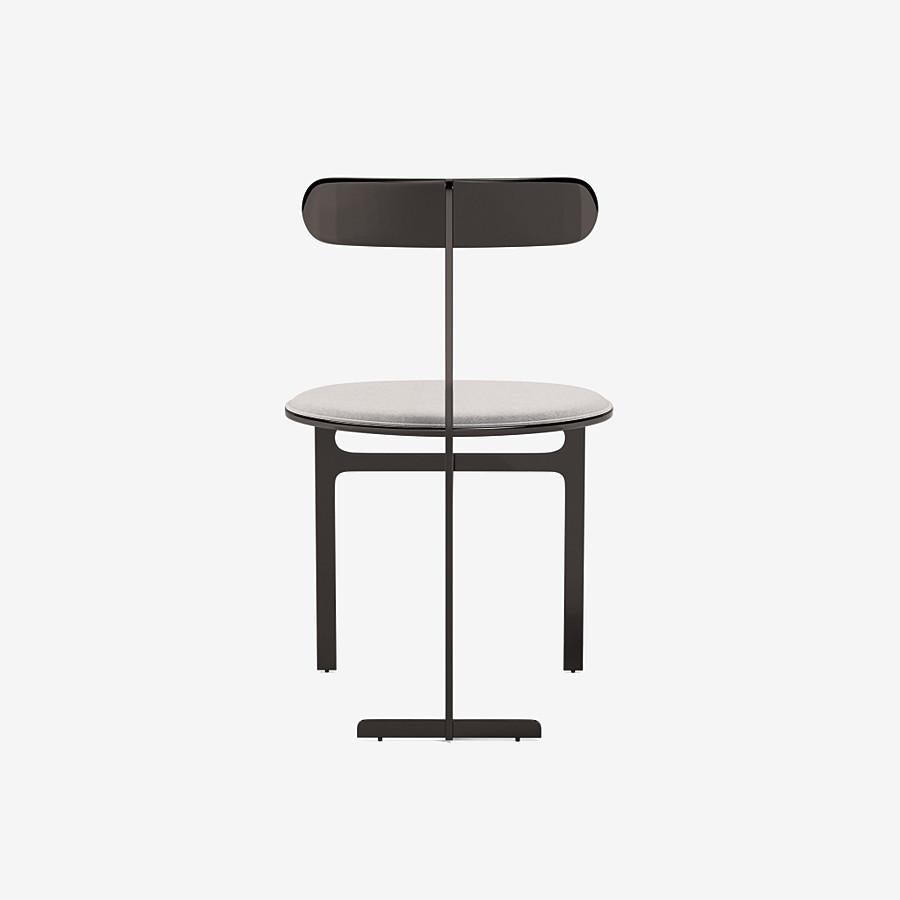 Italian Park Place Dining Chair by Yabu Pushelberg in Black Nickel and Mohair For Sale