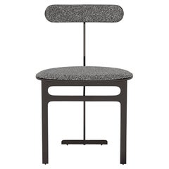 Park Place Dining Chair by Yabu Pushelberg in Black Nickel and Multi-Tone Boucle
