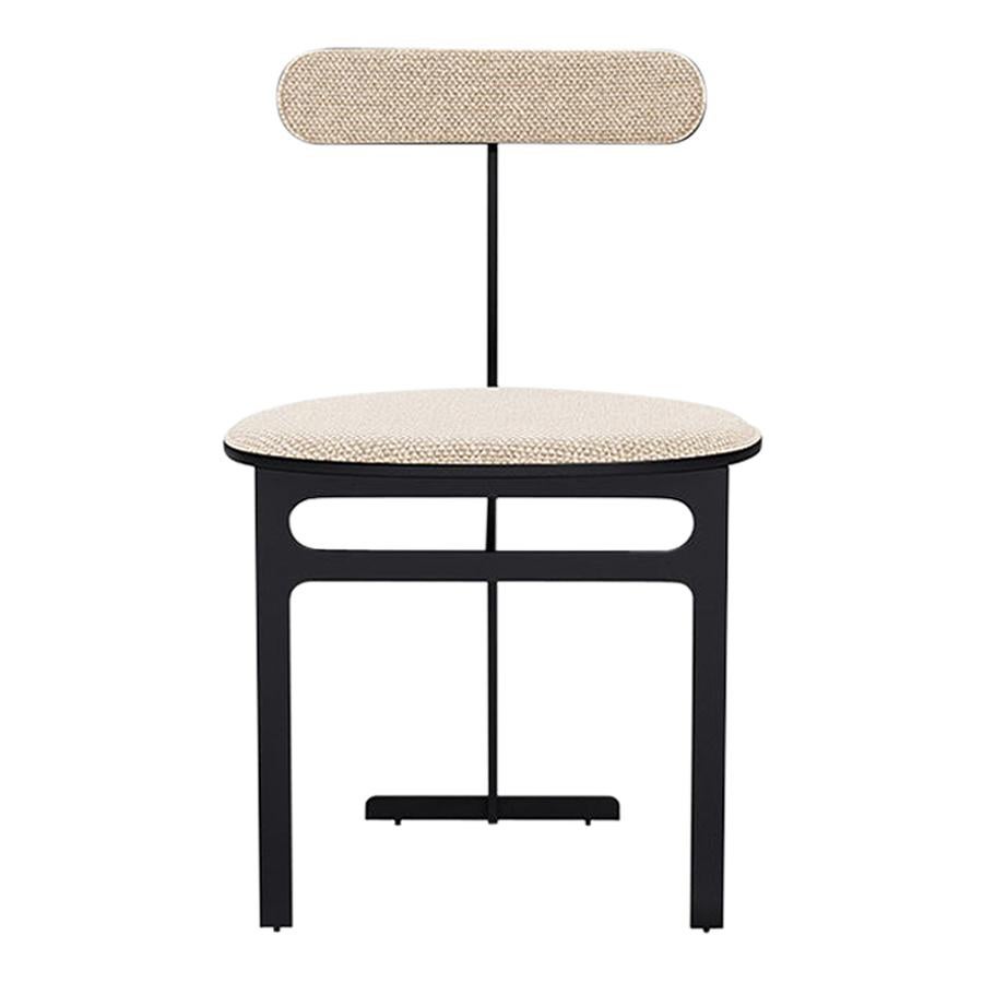 Park Place Dining Chair by Yabu Pushelberg in Matte Black and Boucle Chenille