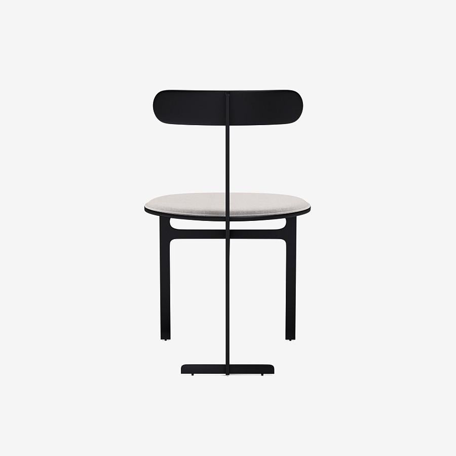 Italian Park Place Dining Chair by Yabu Pushelberg in Matte Black and Mohair For Sale