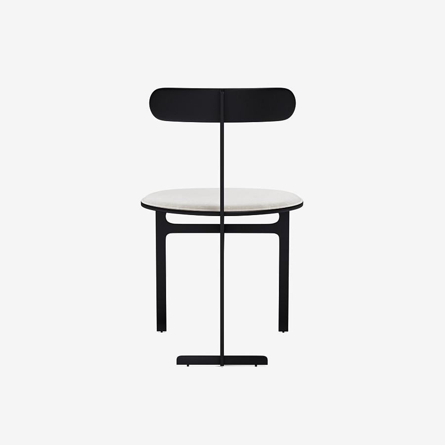 Modern Park Place Dining Chair by Yabu Pushelberg in Matte Black and Nubuck Leather For Sale