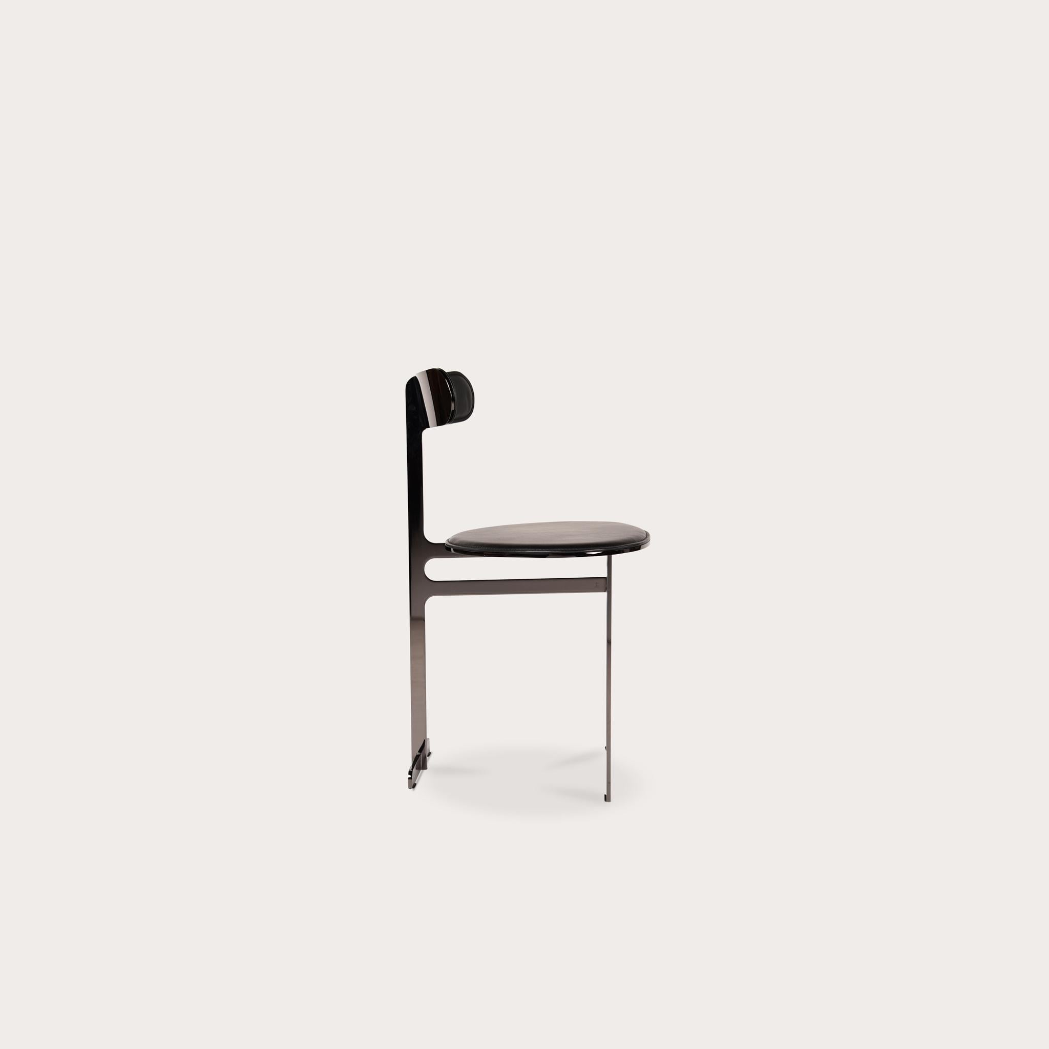 Park Place Dining Chair by Yabu Pushelberg with Steel Metal Frame For Sale 1