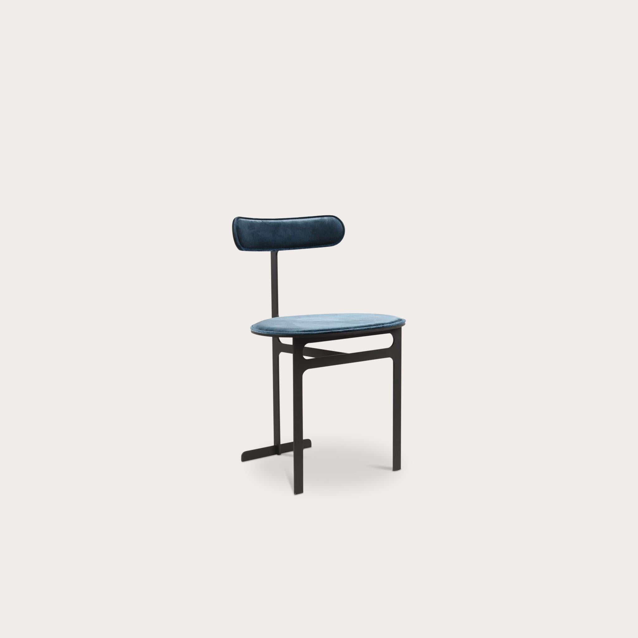 Park Place Dining Chair by Yabu Pushelberg with Steel Metal Frame For Sale 4