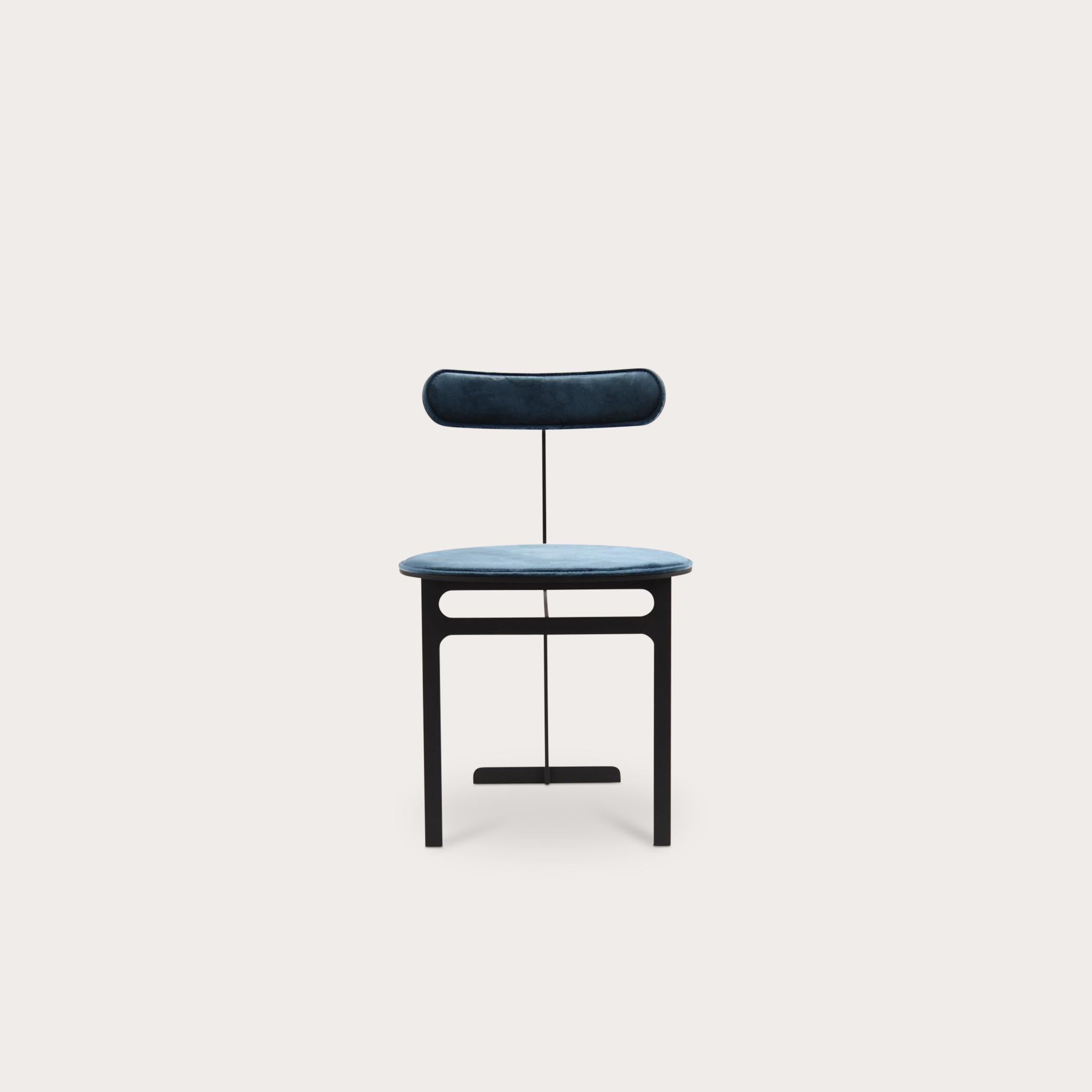 Park Place Dining Chair by Yabu Pushelberg with Steel Metal Frame For Sale 5