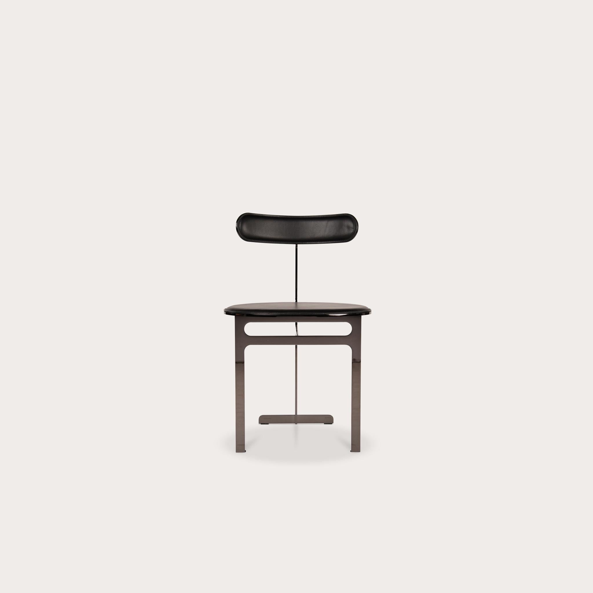 Italian Park Place Dining Chair by Yabu Pushelberg with Steel Metal Frame For Sale