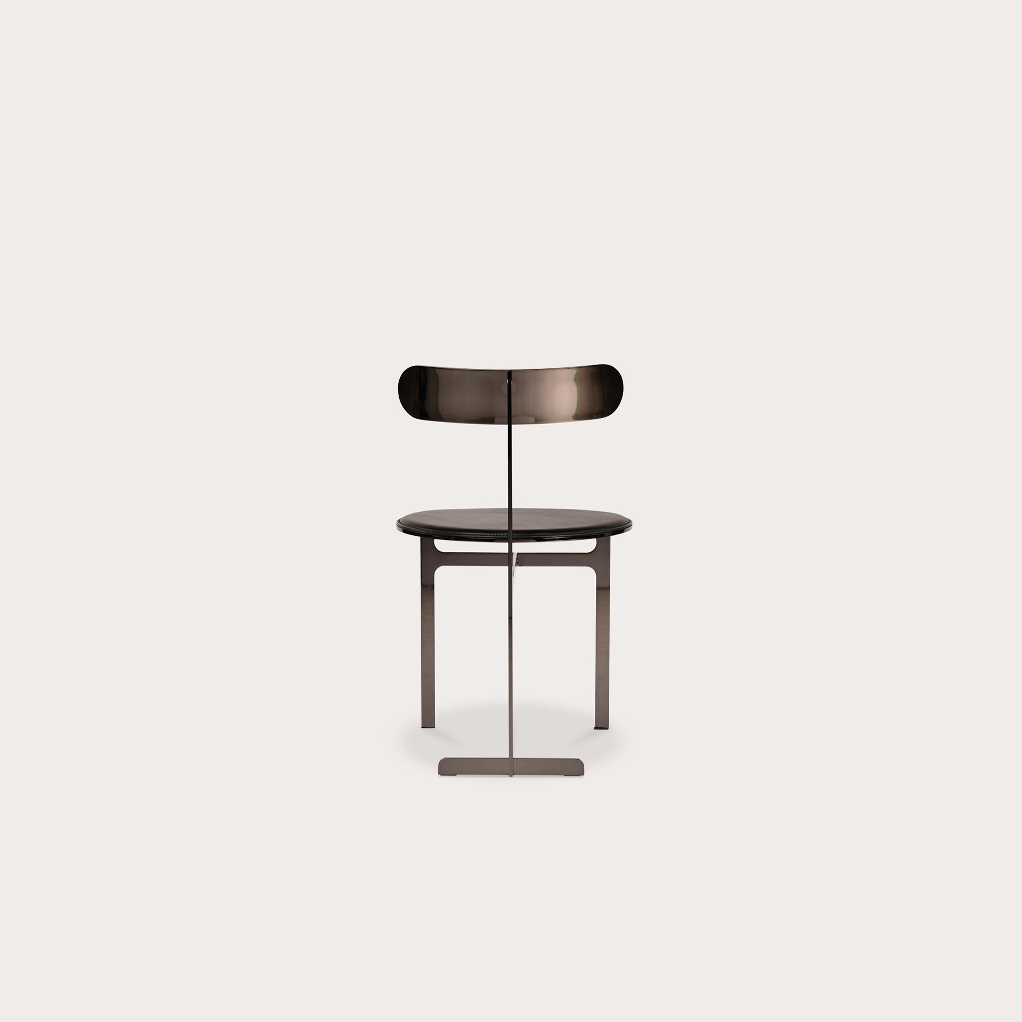 Park Place Dining Chair by Yabu Pushelberg with Steel Metal Frame In New Condition For Sale In Toronto, ON