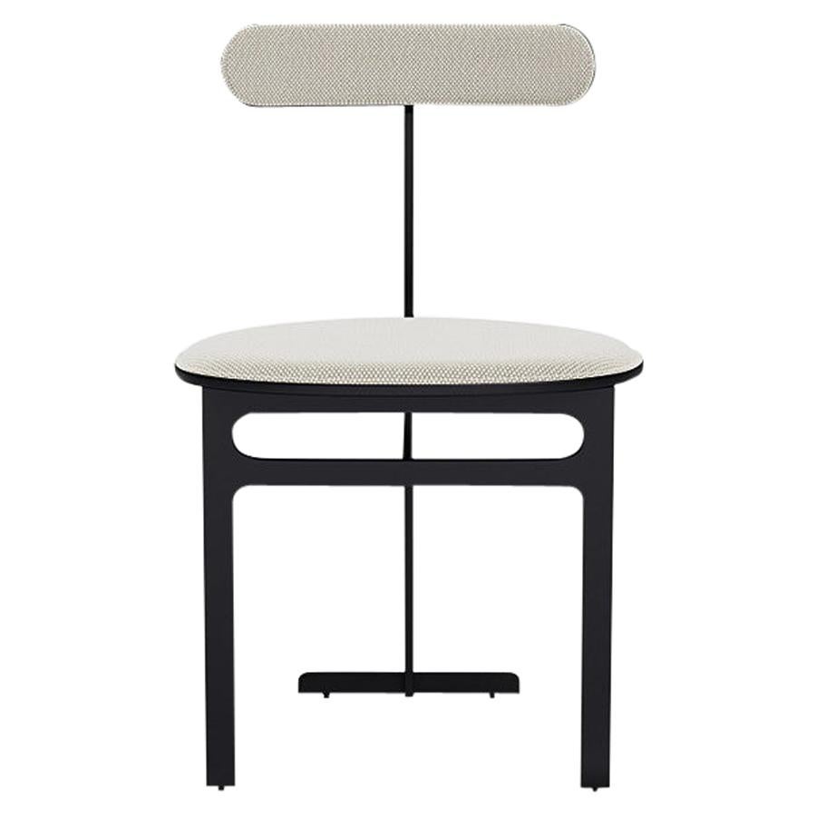 Park Place Dining Chair by Yabu Pushelberg in Matte Black and Textured Wool For Sale